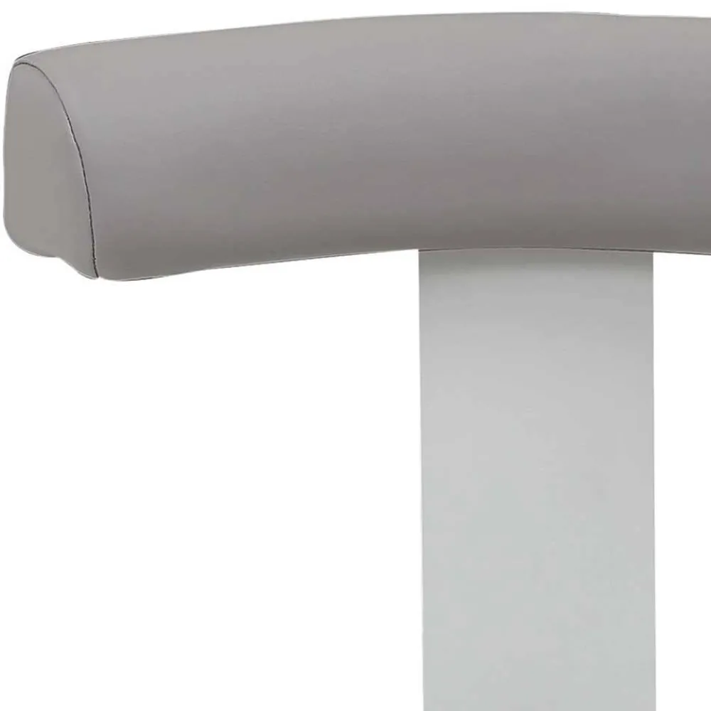 Wohnen Drehhocker mit Lehne in Grau & Alu - Liony