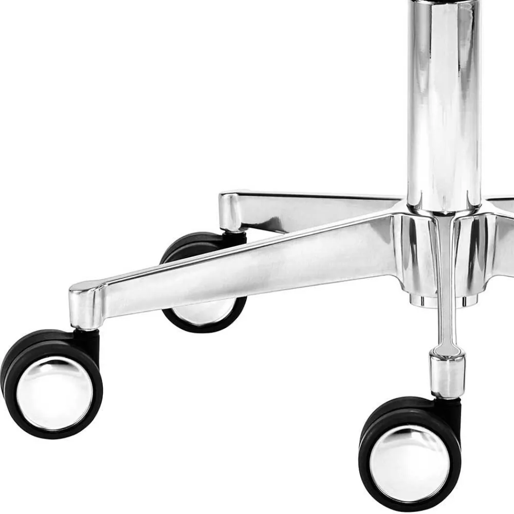 Wohnen Drehhocker mit Lehne in Grau & Alu - Liony