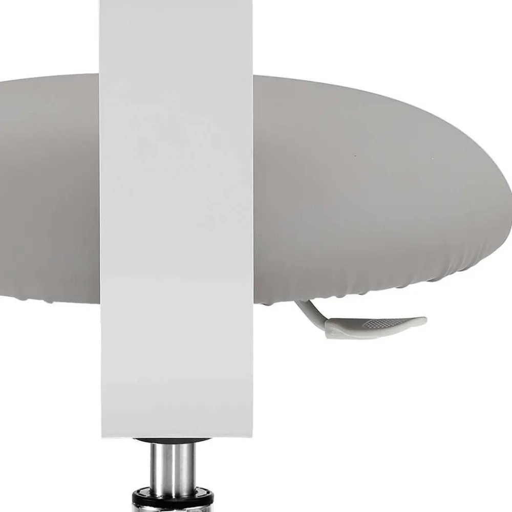 Wohnen Drehhocker mit Lehne in Grau & Alu - Liony