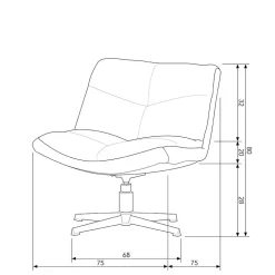 Wohnen Drehsessel ohne Armlehnen in Anthrazit Boucle - Matresca