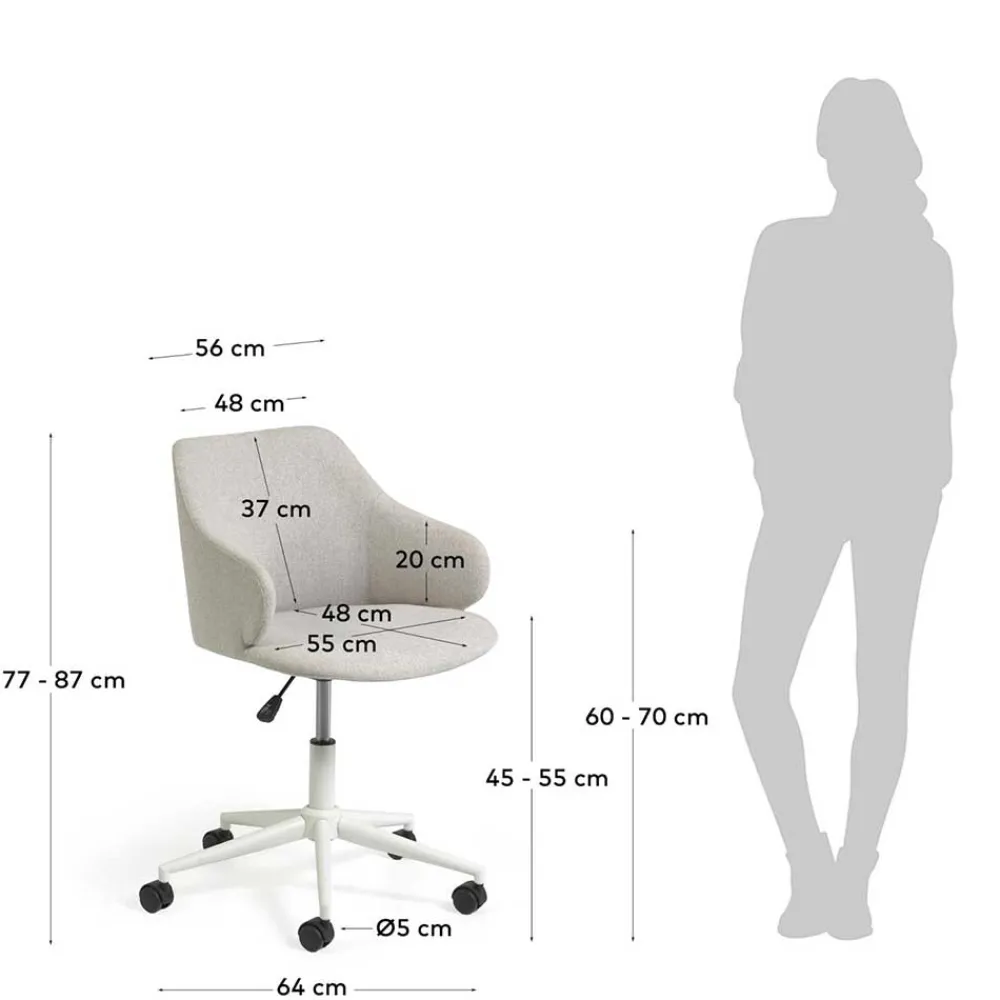 Wohnen Bürostühle*Drehstuhl in Hellgrau Strukturstoff - Spint