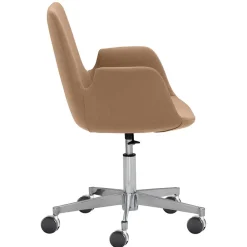 Wohnen Drehstuhl mit Armlehnen in Hellbraun Microfaser - Croco