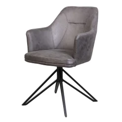 Wohnen Küchenstühle|Esszimmerstühle*Drehstuhl mit Microfaser Anthrazit - Tabacho (2er Set)