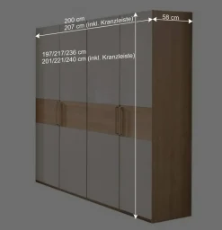 Wohnen Jugendzimmerschränke*Drehtüren Schlafzimmerschrank 4-türig - Emdsiva