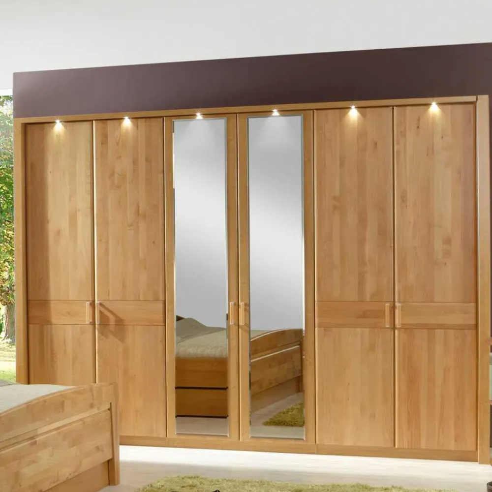 Wohnen Drehtürenschrank Bordeaux aus Erle