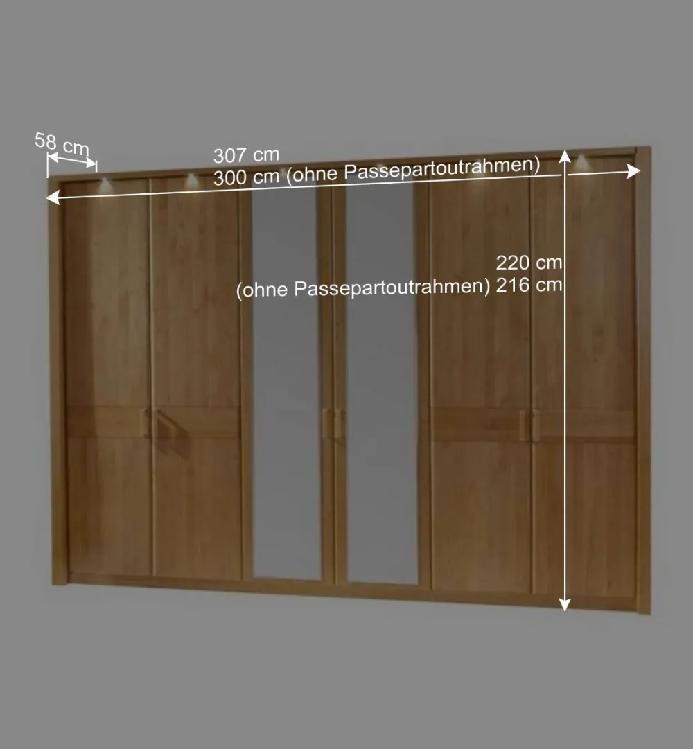 Wohnen Drehtürenschrank Bordeaux aus Erle