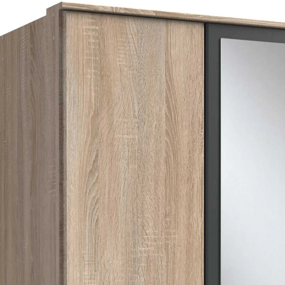 Wohnen Drehtürenschrank in Eiche Sägerau Optik - Danah