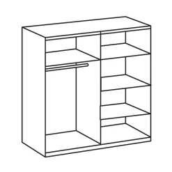 Wohnen Jugendzimmerschränke*Drehtürenschrank Mellevos mit Spiegeltüren