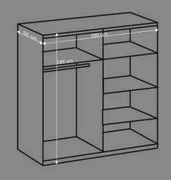 Wohnen Jugendzimmerschränke*Drehtürenschrank Mellevos mit Spiegeltüren