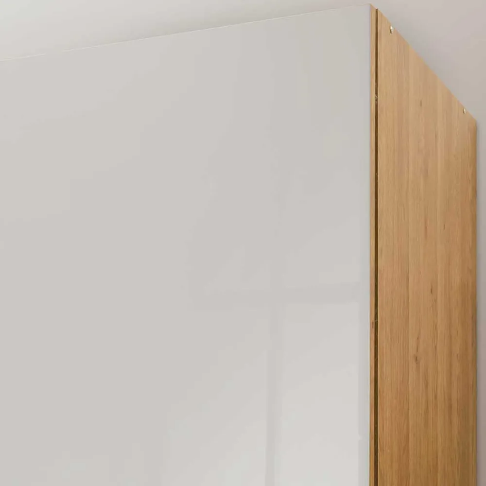 Wohnen Drehtürenschrank mit Glasfront in Beige - Emdsiva