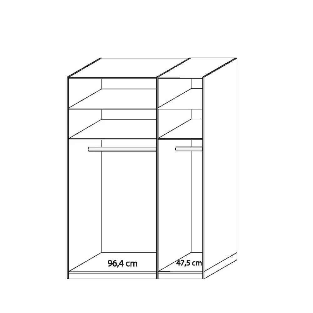 Wohnen Drehtürenschrank mit Glasfront in Beige - Emdsiva