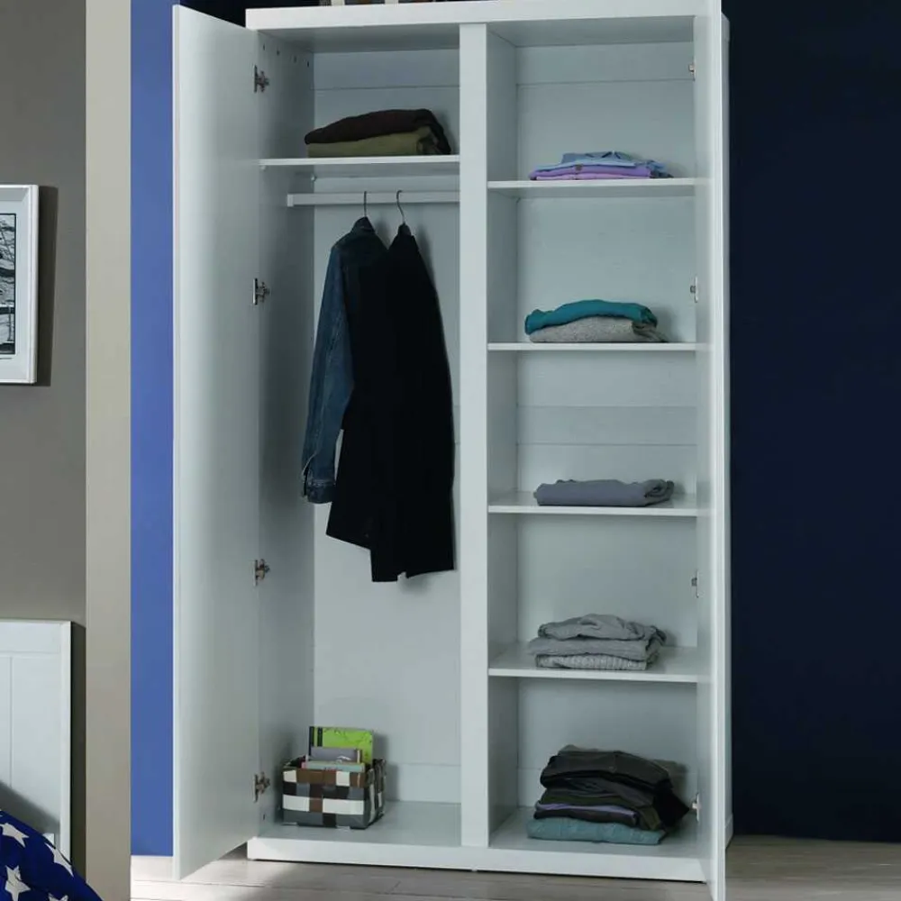 Wohnen Jugendzimmerschränke*Drehtürenschrank Raven in Weiß