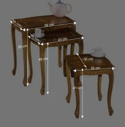 Wohnen Telefontische|Italienische Möbel*Drei Beistelltische mit Intarsien Magari italienisches Design (dreiteilig)