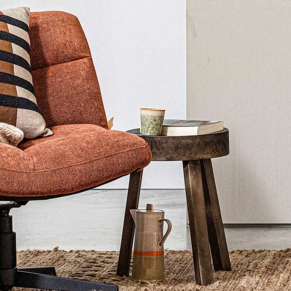 Wohnen Dreibein Hocker in Dunkelbraun - Abelynta (2er Set)