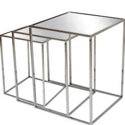 Wohnen Telefontische*Drei-Satz-Glastische mit Bügelgestell - Giulia (dreiteilig)