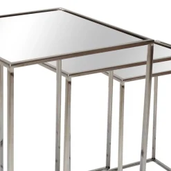 Wohnen Telefontische*Drei-Satz-Glastische mit Bügelgestell - Giulia (dreiteilig)