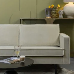 Wohnen Dreisitzer Couch in Graugrün Samtbezug - Vontada