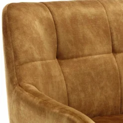 Wohnen Küchenbänke|Esszimmerbänke*Dreisitzer Esstisch Polsterbank in Ocker Velours - Cacassa