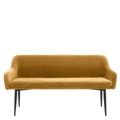 Wohnen Dreisitzer Esstischbank in Senfgelb Samt - Ligurian