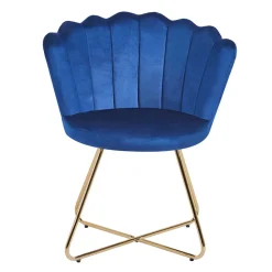 Wohnen Dunkelblaue Muschelstühle aus Samt - Ryan (2er Set)