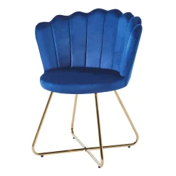 Wohnen Dunkelblaue Muschelstühle aus Samt - Ryan (2er Set)