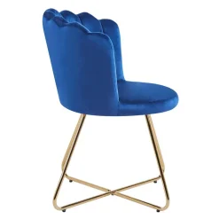 Wohnen Dunkelblaue Muschelstühle aus Samt - Ryan (2er Set)