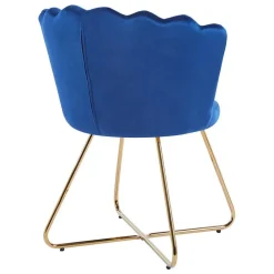 Wohnen Dunkelblaue Muschelstühle aus Samt - Ryan (2er Set)