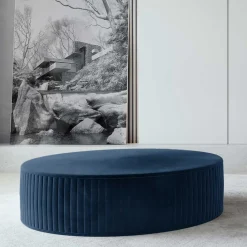 Wohnen Sessel & Hocker|Hocker*Dunkelblauer Polsterhocker mit 27 cm Höhe - Stem