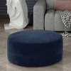 Wohnen Dunkelblauer Sitzhocker aus Samt - Blou