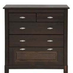 Wohnen Flurkommoden*Dunkelbraune Kommode mit fünf Schubladen - Sikulav