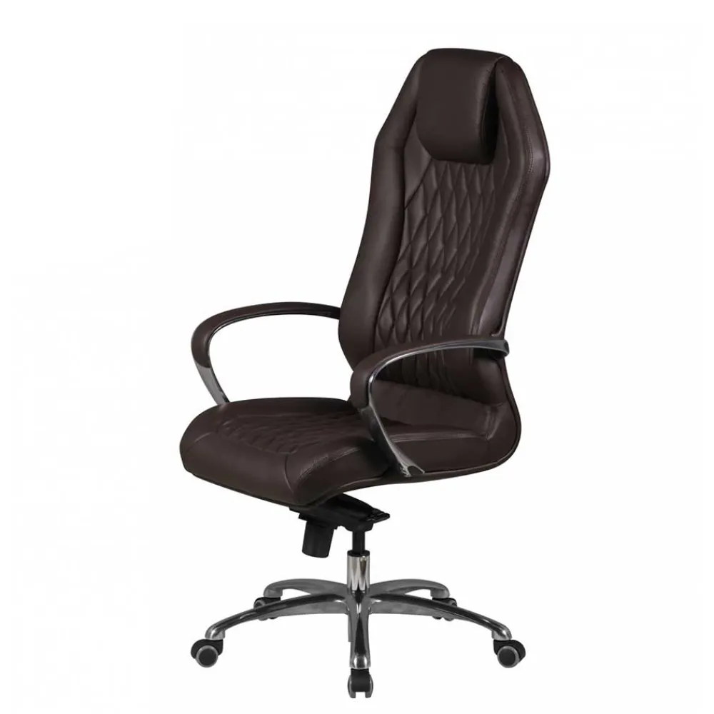 Wohnen Dunkelbrauner Chefsessel aus Leder - Montigue
