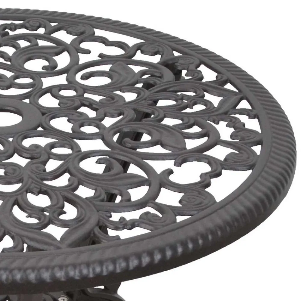 Wohnen Vintage Möbel|Metall-Gartenmöbel*Dunkelbrauner Metalltisch für Garten Hocumola dekorativ gestaltet