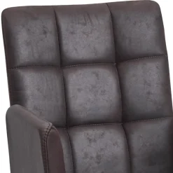 Wohnen Braune Möbel|Küchenstühle*Dunkelbrauner Tischsessel aus Microfaser - Domiano