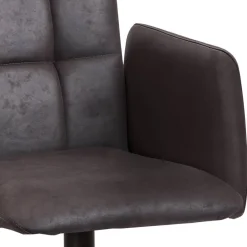 Wohnen Braune Möbel|Küchenstühle*Dunkelbrauner Tischsessel aus Microfaser - Domiano