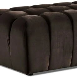 Wohnen Braune Möbel|Barhocker*Dunkelbrauner Wohnzimmerhocker aus Samt - Ladwica