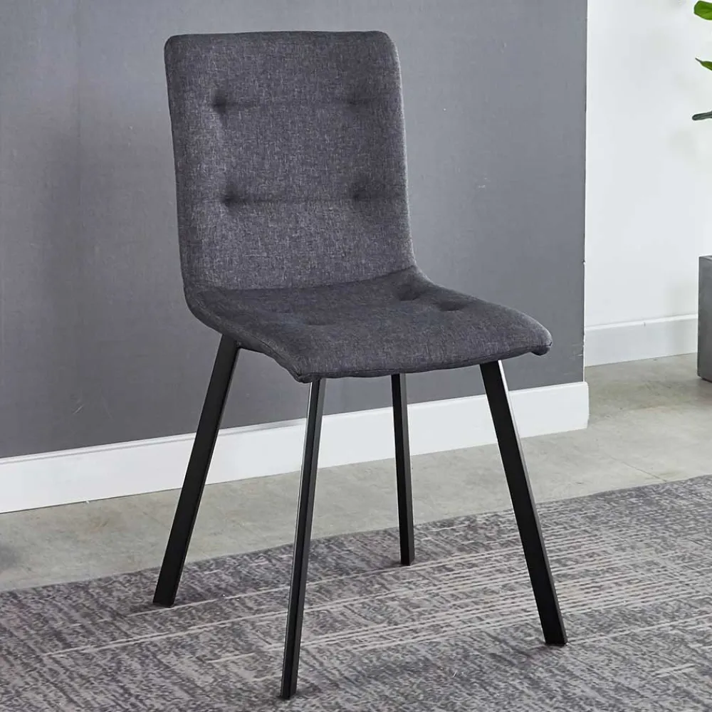 Wohnen Esszimmerstühle|Stühle*Dunkelgraue Essstühle in Modern - Nicoleta (2er Set)