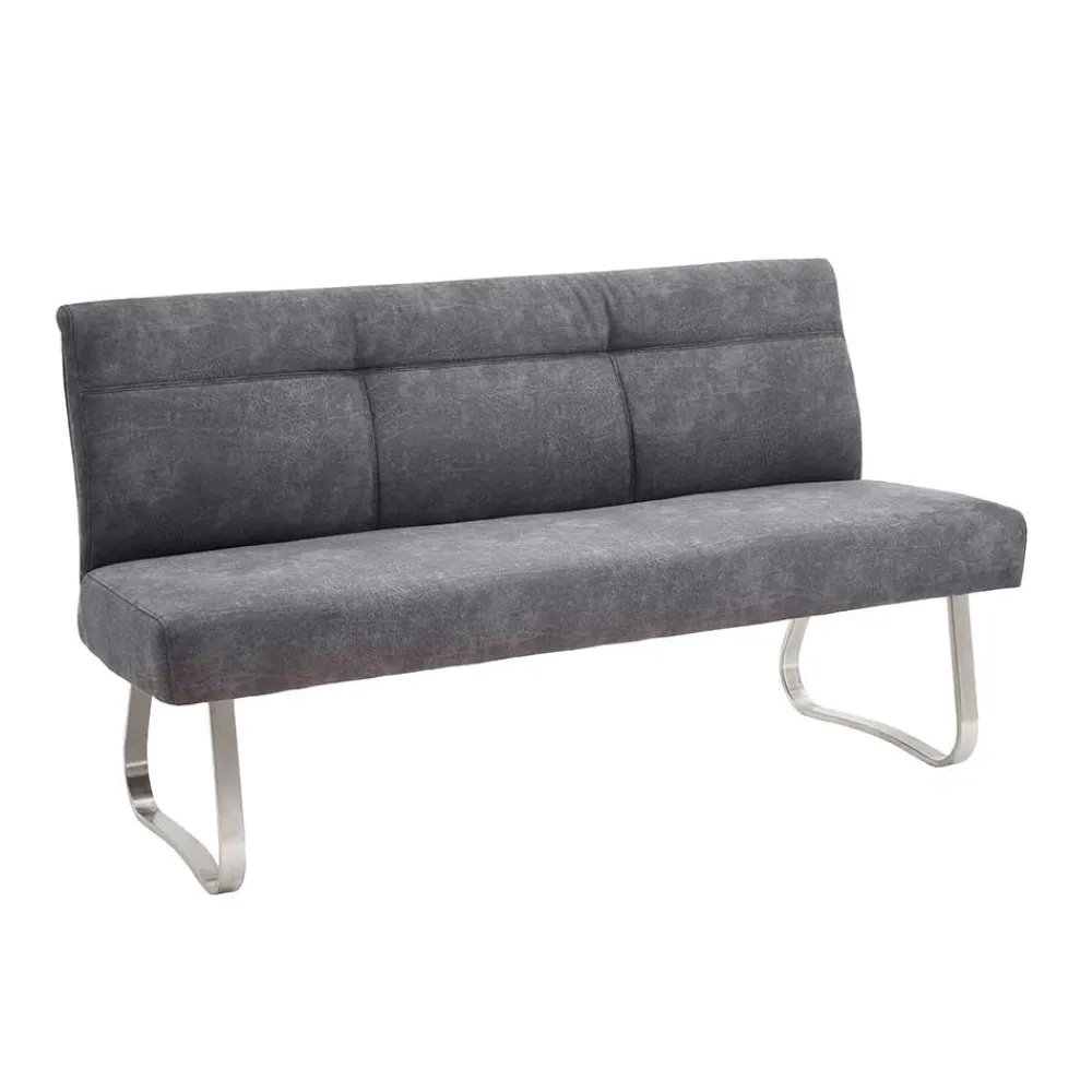 Wohnen Dunkelgraue Esszimmer Bank mit Microfaser - Edwin