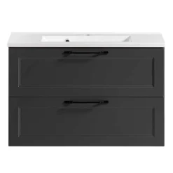 Wohnen Dunkelgraue Waschkonsole mit Einlassbecken - Novelya