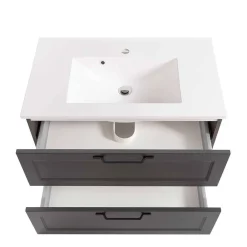 Wohnen Dunkelgraue Waschkonsole mit Einlassbecken - Novelya