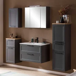 Wohnen Dunkelgraue Waschkonsole mit Einlassbecken - Novelya