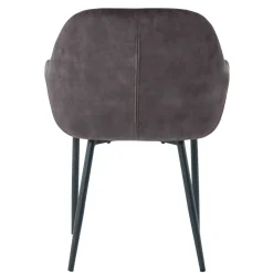 Wohnen Dunkelgrauer Armlehnenstuhl aus Samt - Estateas (2er Set)