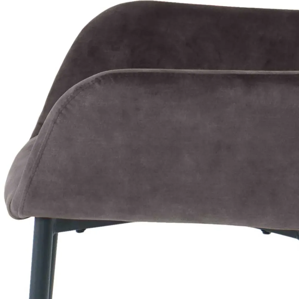 Wohnen Dunkelgrauer Armlehnenstuhl aus Samt - Estateas (2er Set)