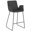 Wohnen Dunkelgrauer Barstuhl aus Microfaser - Umya