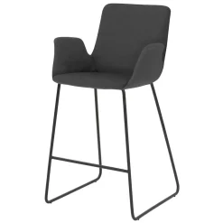 Wohnen Dunkelgrauer Barstuhl aus Microfaser - Umya