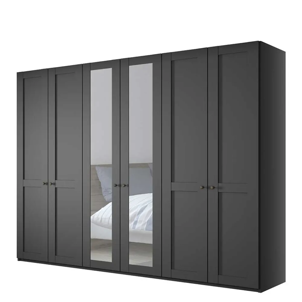 Wohnen Dunkelgrauer Kleiderschrank 6-türig - Mataram I