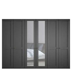 Wohnen Dunkelgrauer Kleiderschrank 6-türig - Mataram I