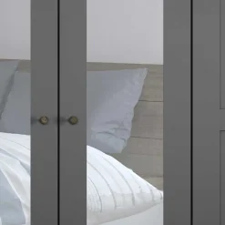 Wohnen Dunkelgrauer Kleiderschrank 6-türig - Mataram I