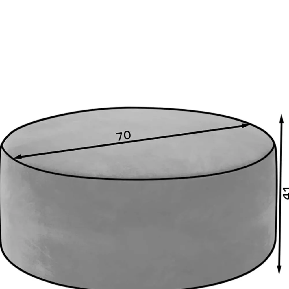 Wohnen Dunkelgrauer Samthocker mit runder Form - Glamoure