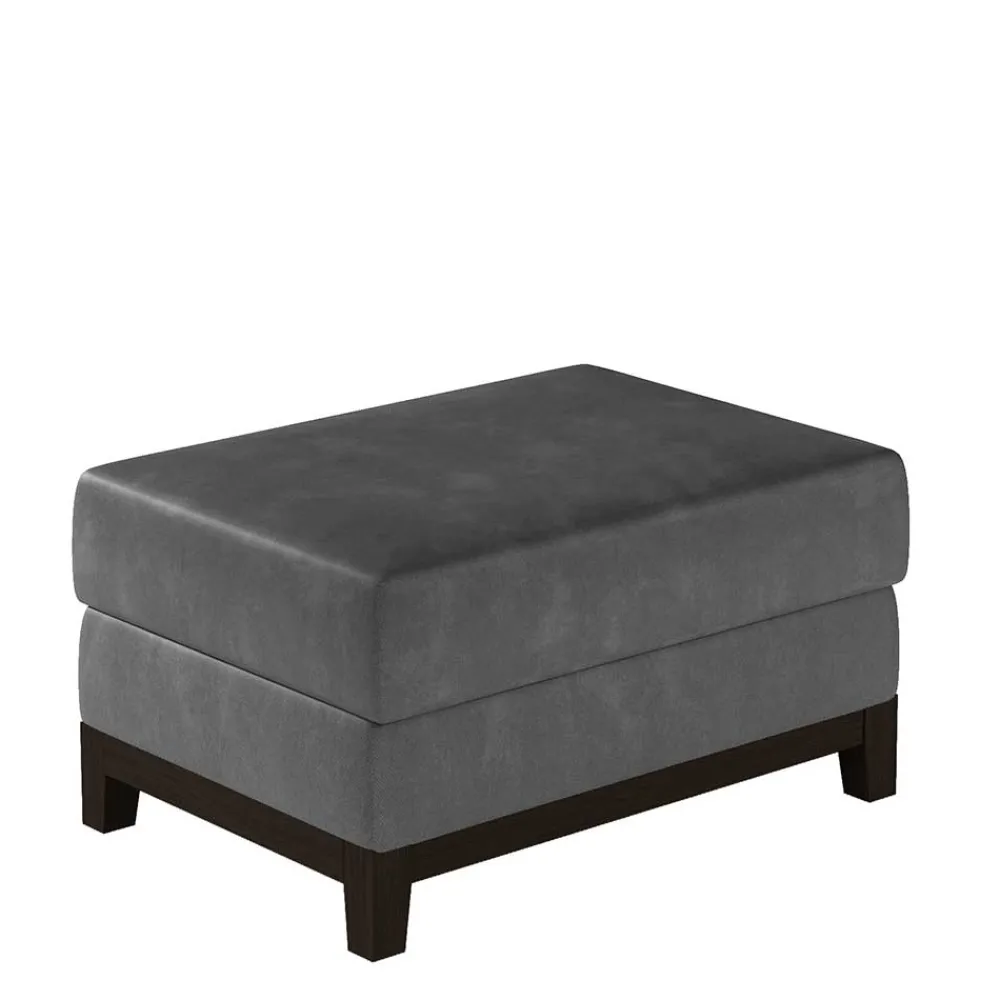 Wohnen Dunkelgrauer Sitzhocker aus Samt - Triumph