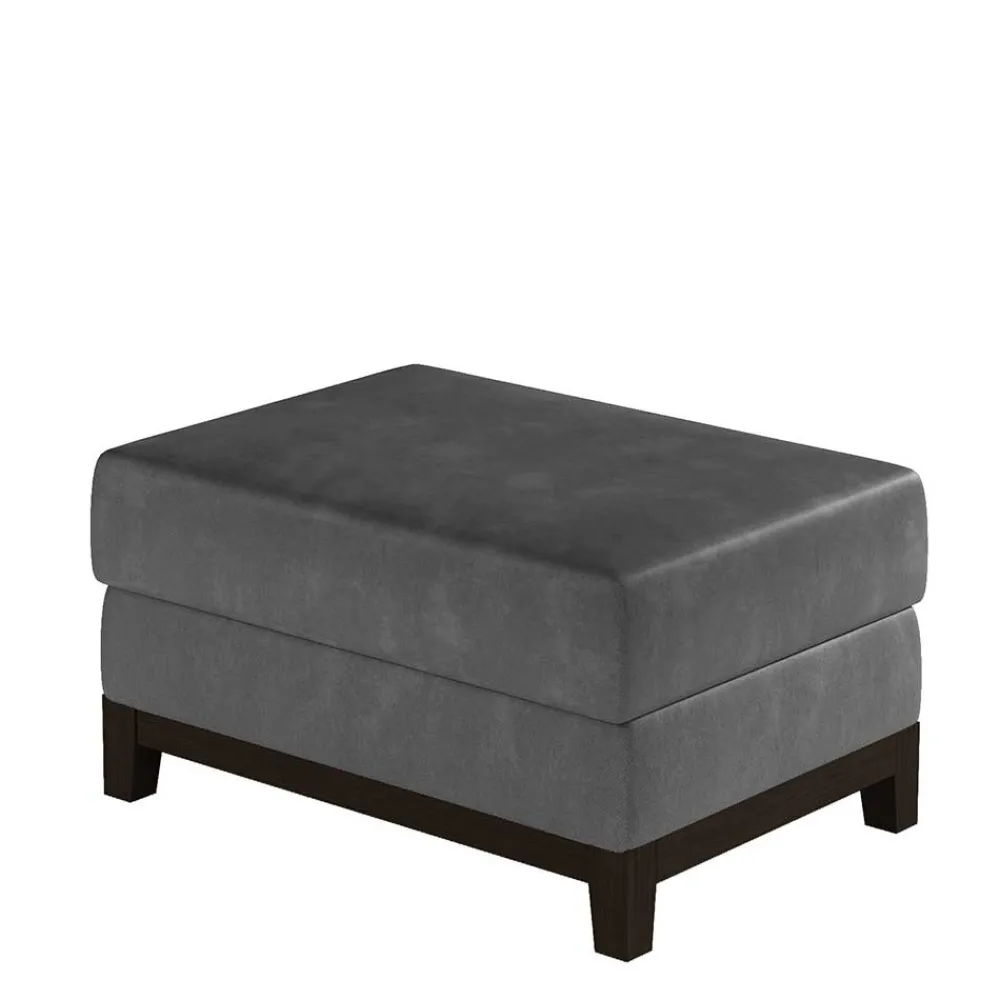 Wohnen Dunkelgrauer Sitzhocker aus Samt - Triumph